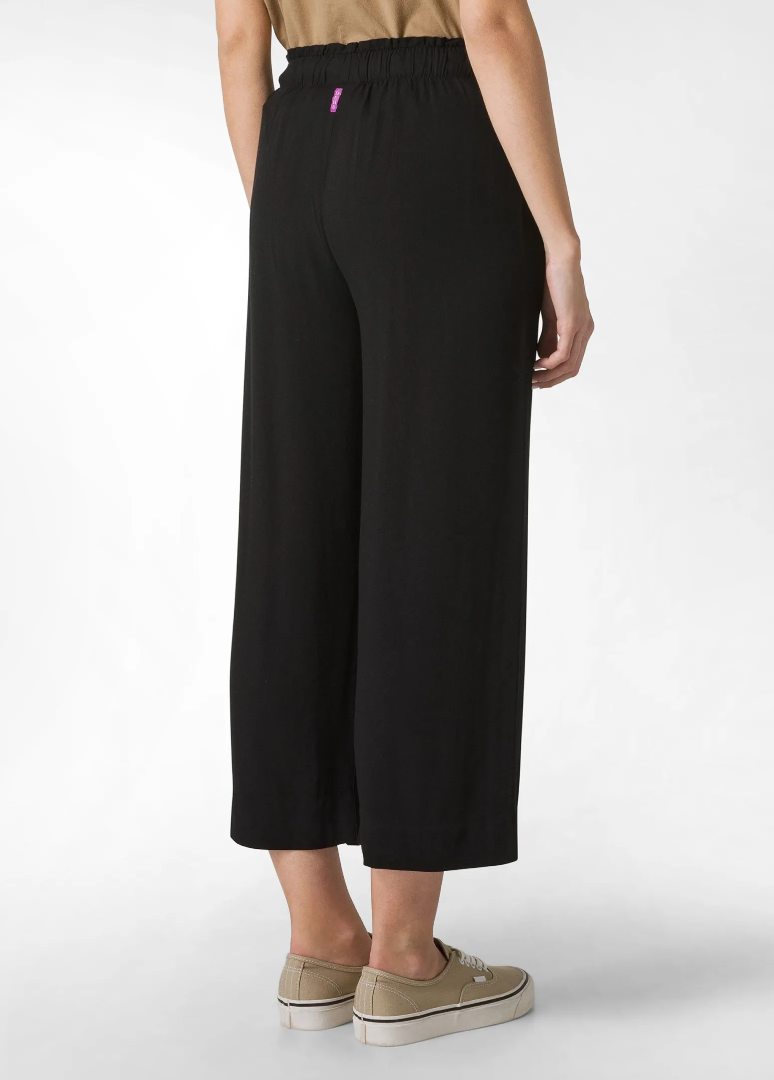 DEHA Pantaloni*Pantalone Cropped In Viscosa Crepe Nero