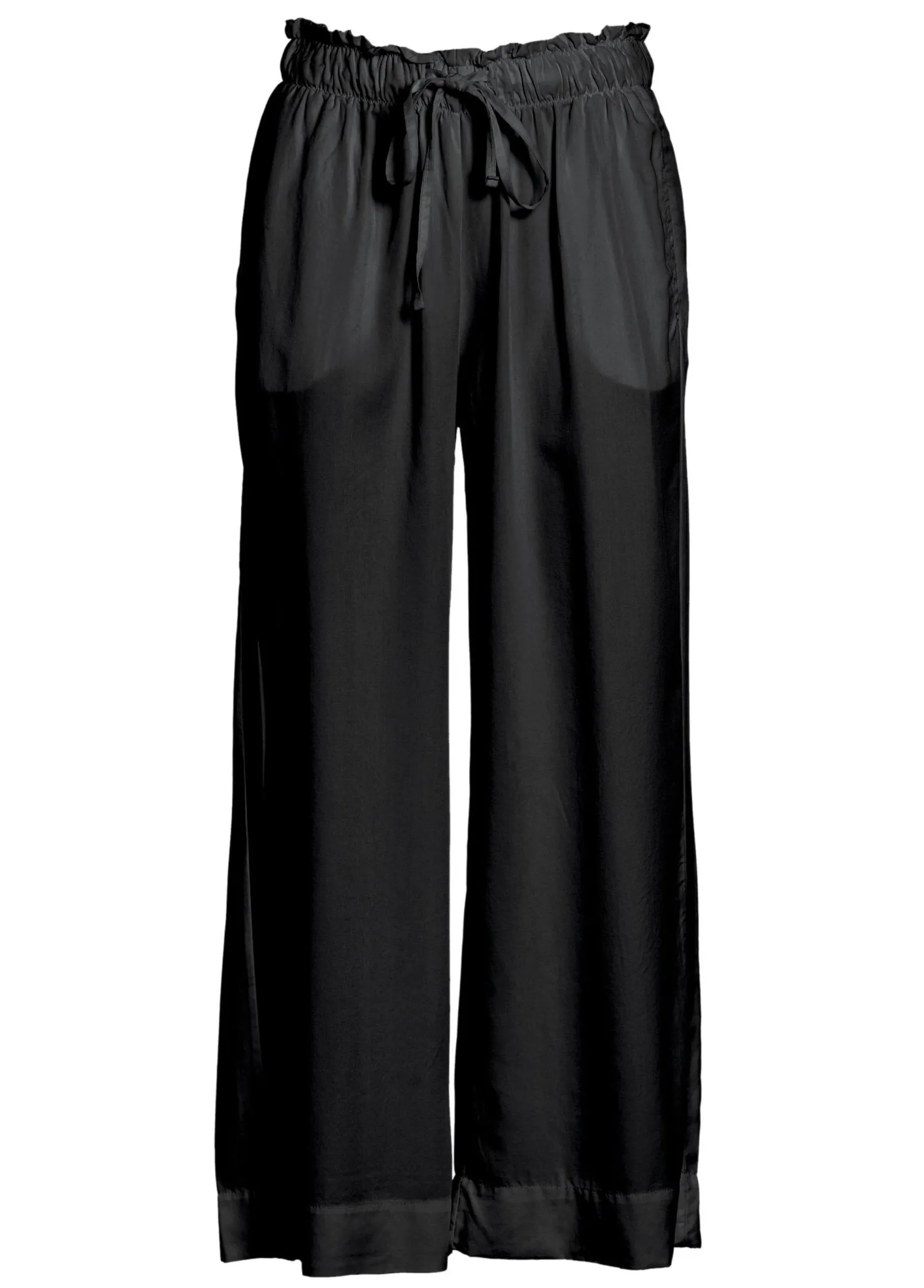 DEHA Pantaloni*Pantalone Cropped In Viscosa Crepe Nero