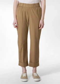 DEHA Pantaloni*Pantalone Dritto In Popeline Marrone