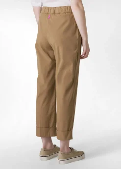 DEHA Pantaloni*Pantalone Dritto In Popeline Marrone