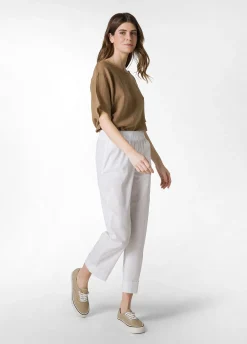 DEHA Pantaloni*Pantalone Dritto In Popeline Bianco