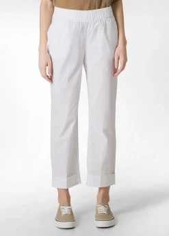 DEHA Pantaloni*Pantalone Dritto In Popeline Bianco