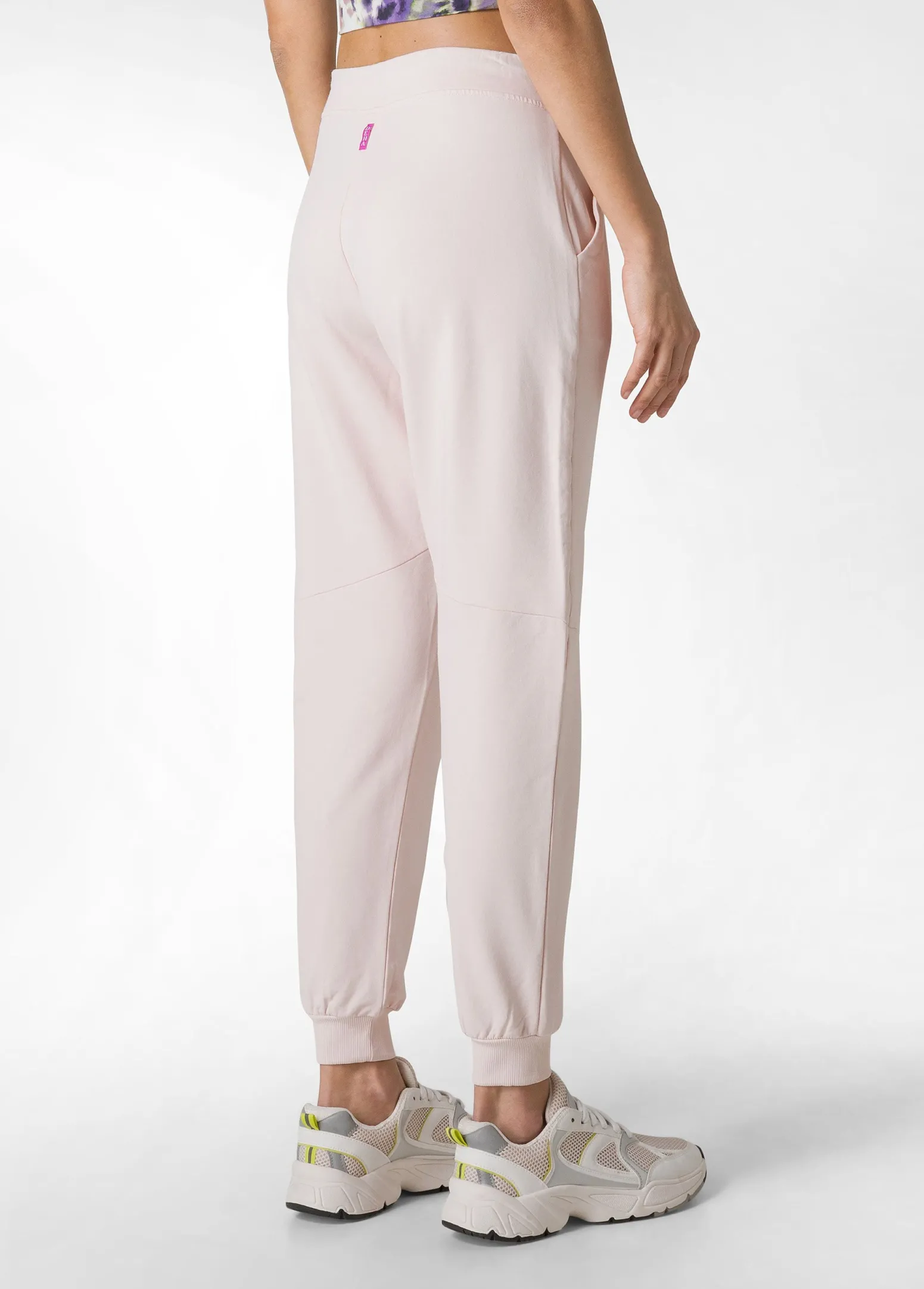 DEHA Pantaloni*Pantalone In Felpa Dettagli Neri Rosa