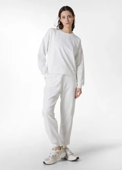 DEHA Pantaloni*Pantalone In Felpa Dettagli Neri Bianco
