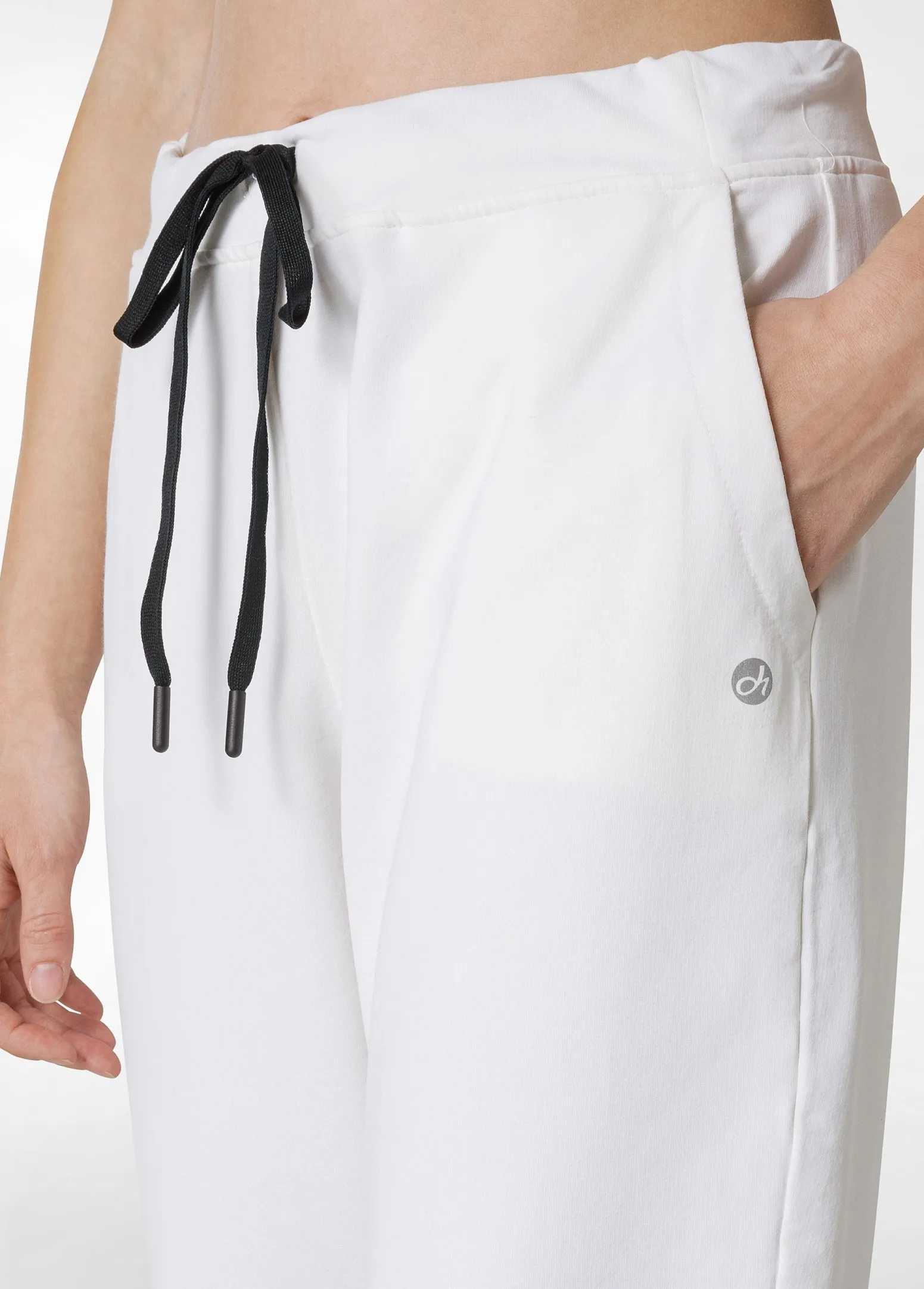 DEHA Pantaloni*Pantalone In Felpa Dettagli Neri Bianco