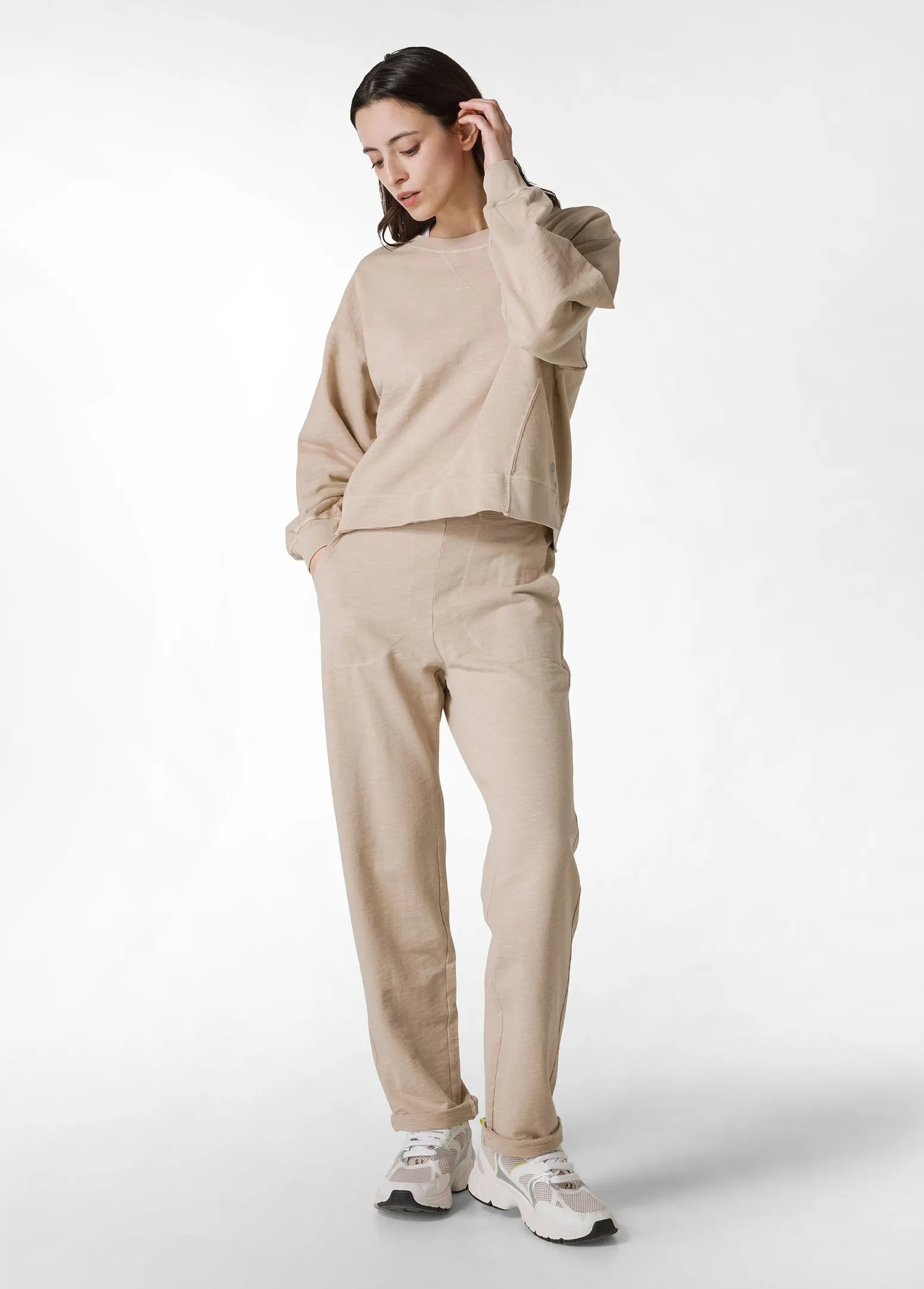 DEHA Pantaloni*Pantalone In Felpa Fiammata Vintage Beige