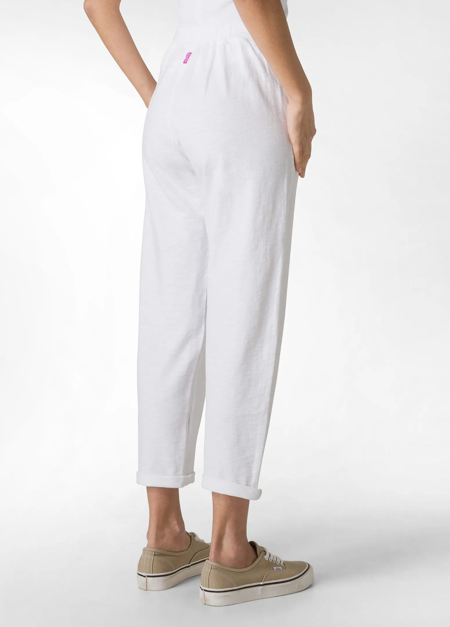 DEHA Pantaloni*Pantalone In Felpa Fiammata Vintage Bianco