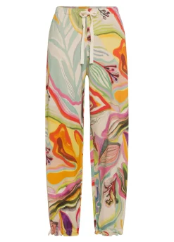 DEHA Pantaloni*Pantalone In Felpa Organica Flower Power Verde