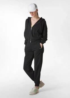 DEHA Pantaloni*Pantalone In Felpa Organica Con Costina Nero
