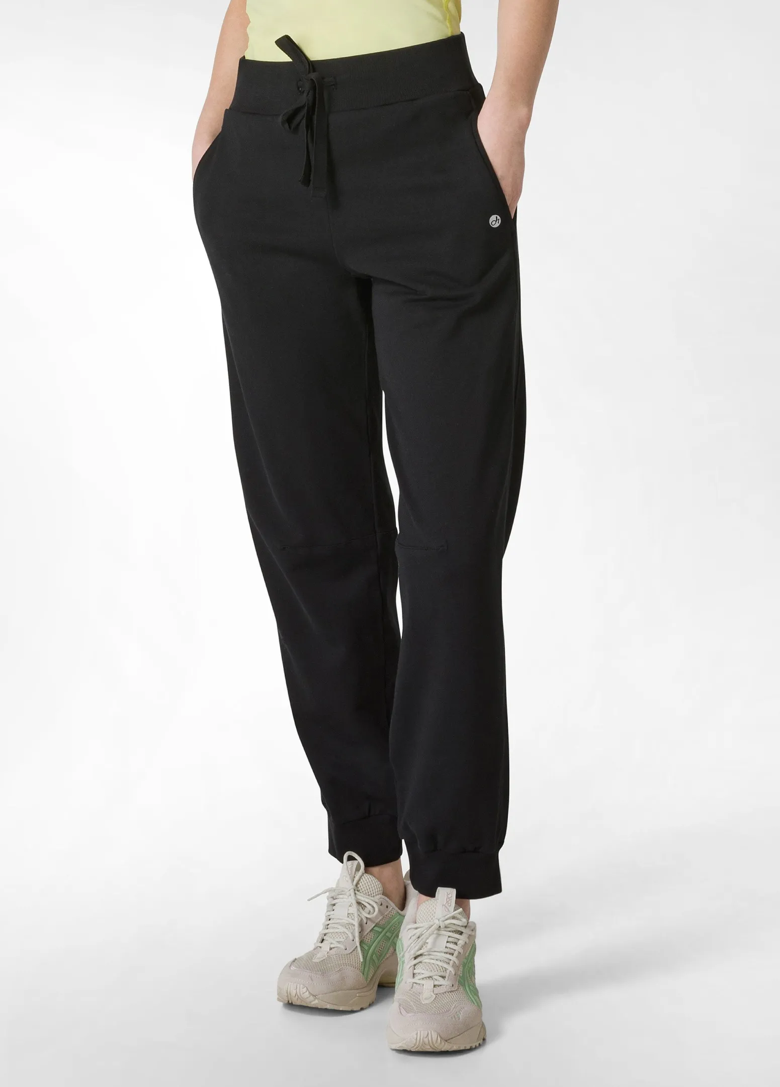 DEHA Pantaloni*Pantalone In Felpa Organica Con Costina Nero