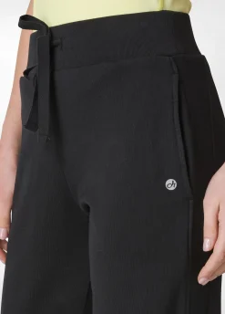 DEHA Pantaloni*Pantalone In Felpa Organica Con Costina Nero