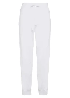 DEHA Pantaloni*Pantalone In Felpa Organica Con Costina Bianco