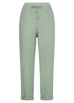 DEHA Pantaloni*Pantalone In Lino Con Coulisse Verde
