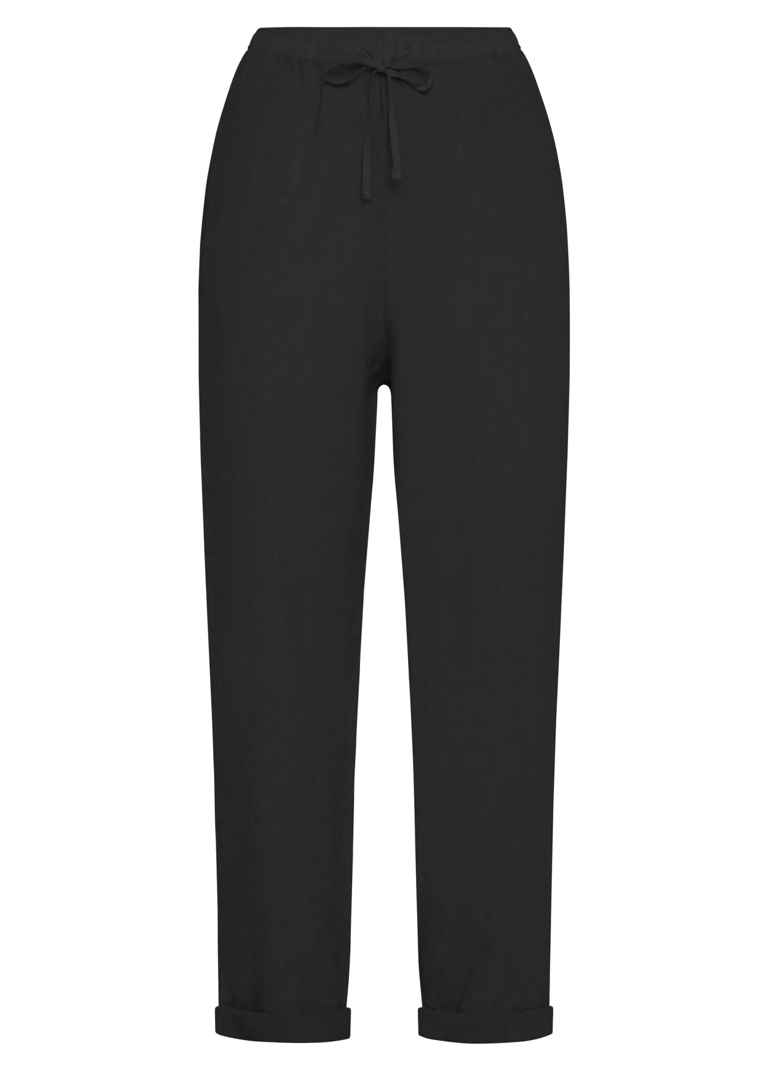 DEHA Pantaloni*Pantalone In Lino Con Coulisse Nero