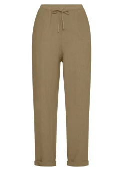 DEHA Pantaloni*Pantalone In Lino Con Coulisse Marrone