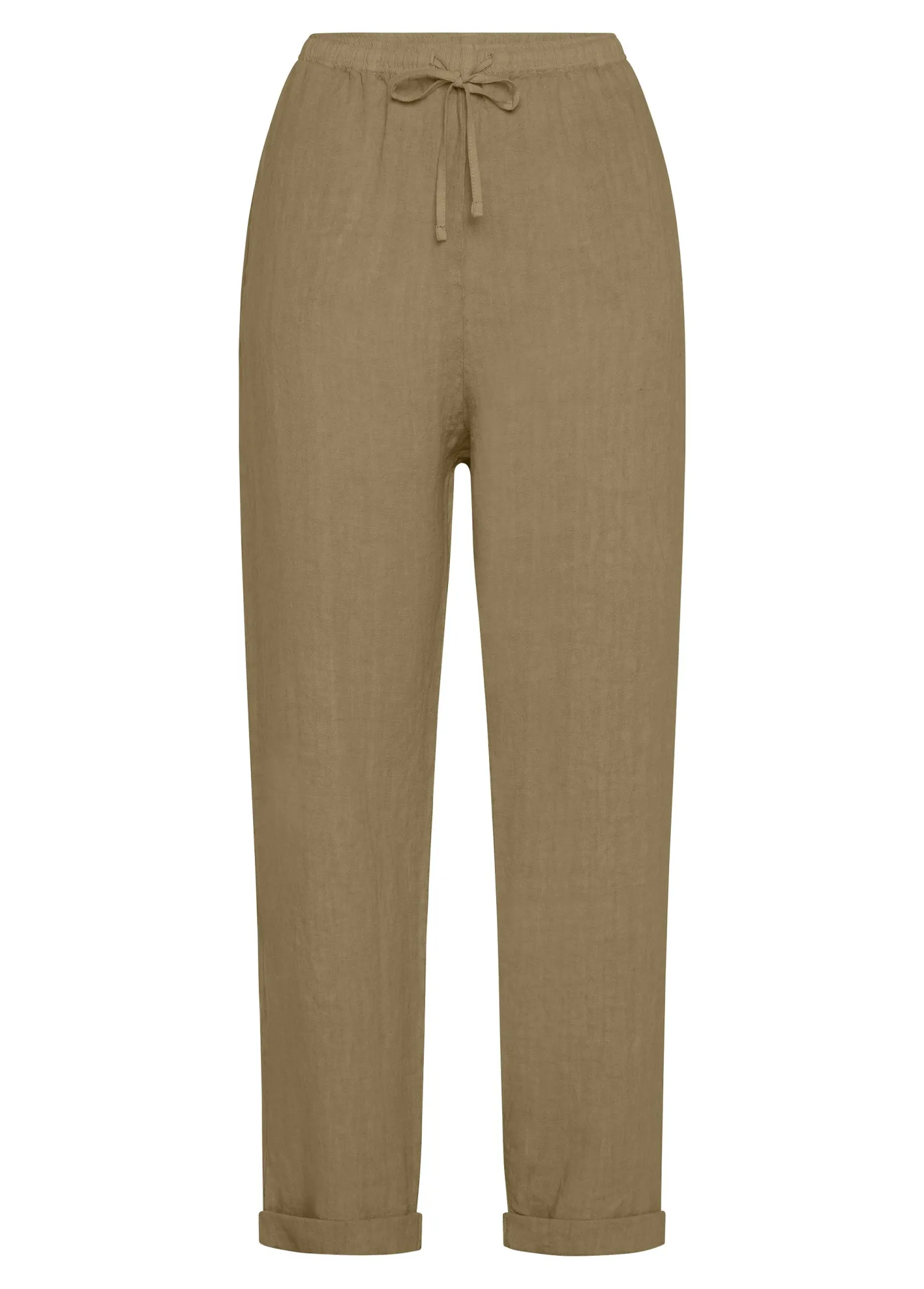 DEHA Pantaloni*Pantalone In Lino Con Coulisse Marrone