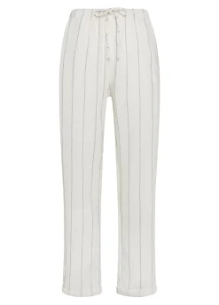 DEHA Pantaloni*Pantalone In Lino Gessato Bianco