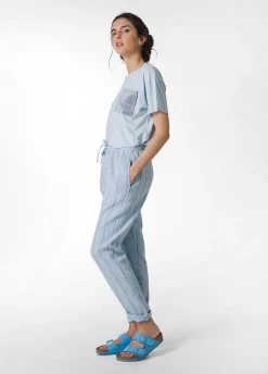 DEHA Pantaloni*Pantalone In Lino Gessato Blu
