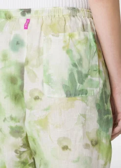 DEHA Pantaloni*Pantalone In Lino Stampato Verde