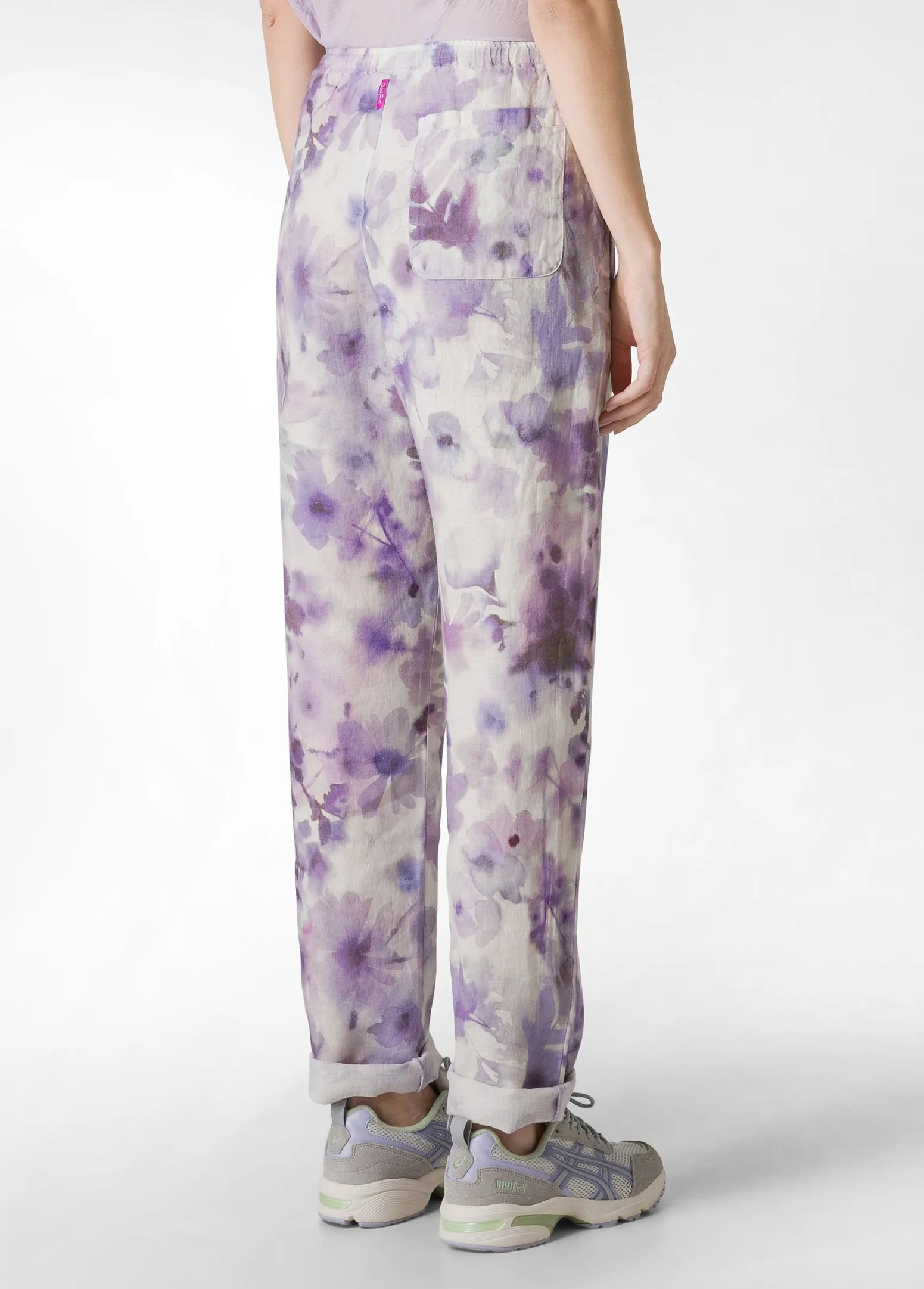 DEHA Pantaloni*Pantalone In Lino Stampato Viola