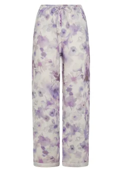 DEHA Pantaloni*Pantalone In Lino Stampato Viola