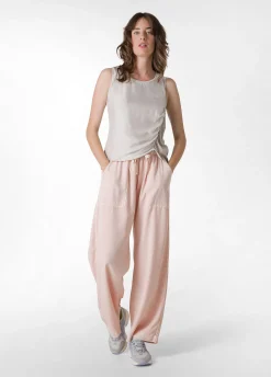 DEHA Pantaloni*Pantalone In Tencel Effetto Marmo Rosa