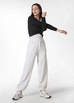 DEHA Pantaloni*Pantalone Jogger A Maglia Bianco