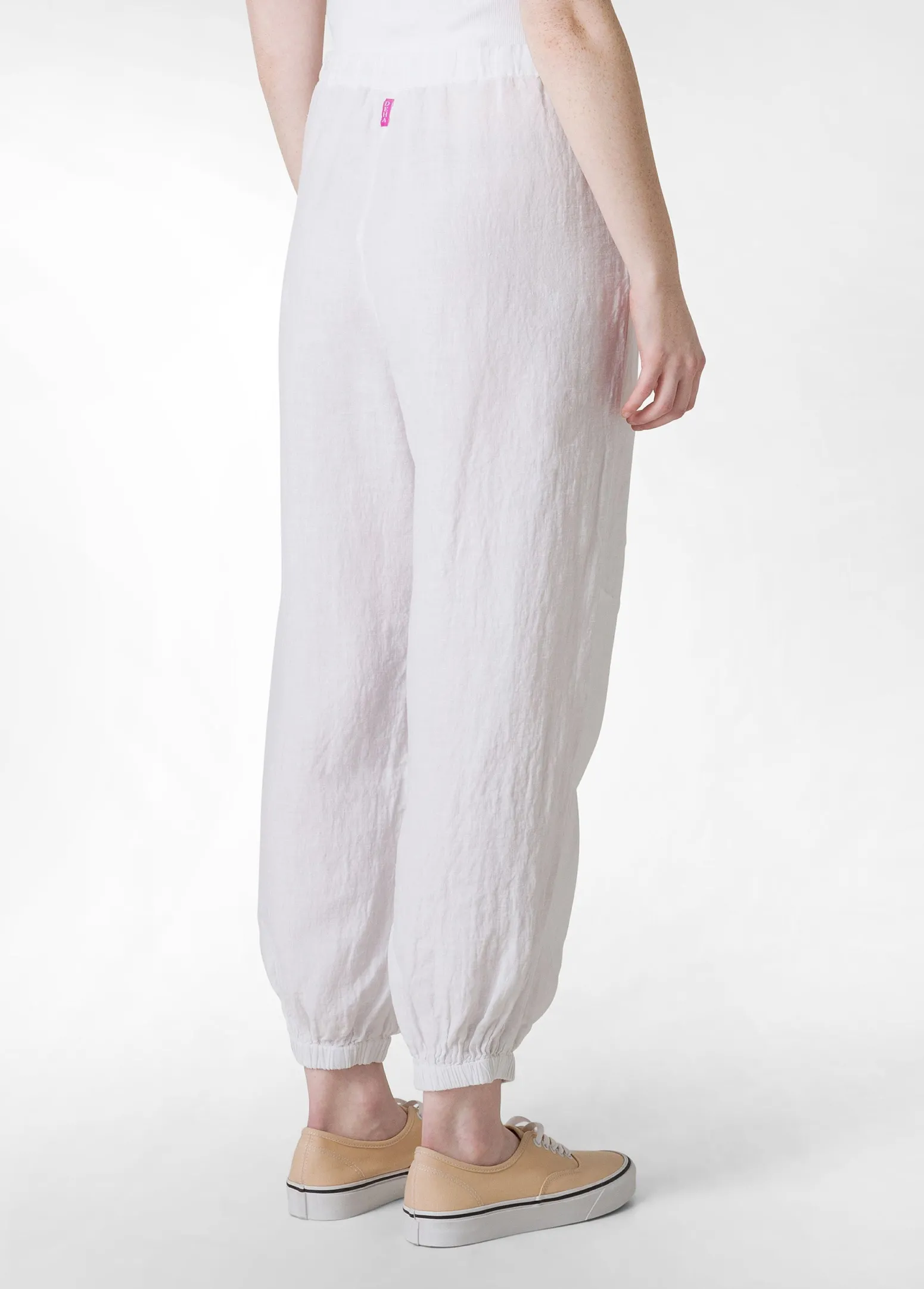 DEHA Pantaloni*Pantalone Jogger In Lino Bianco