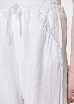 DEHA Pantaloni*Pantalone Jogger In Lino Bianco