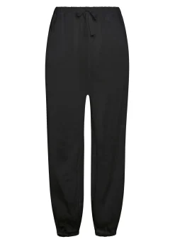 DEHA Pantaloni*Pantalone Jogger In Lino Nero