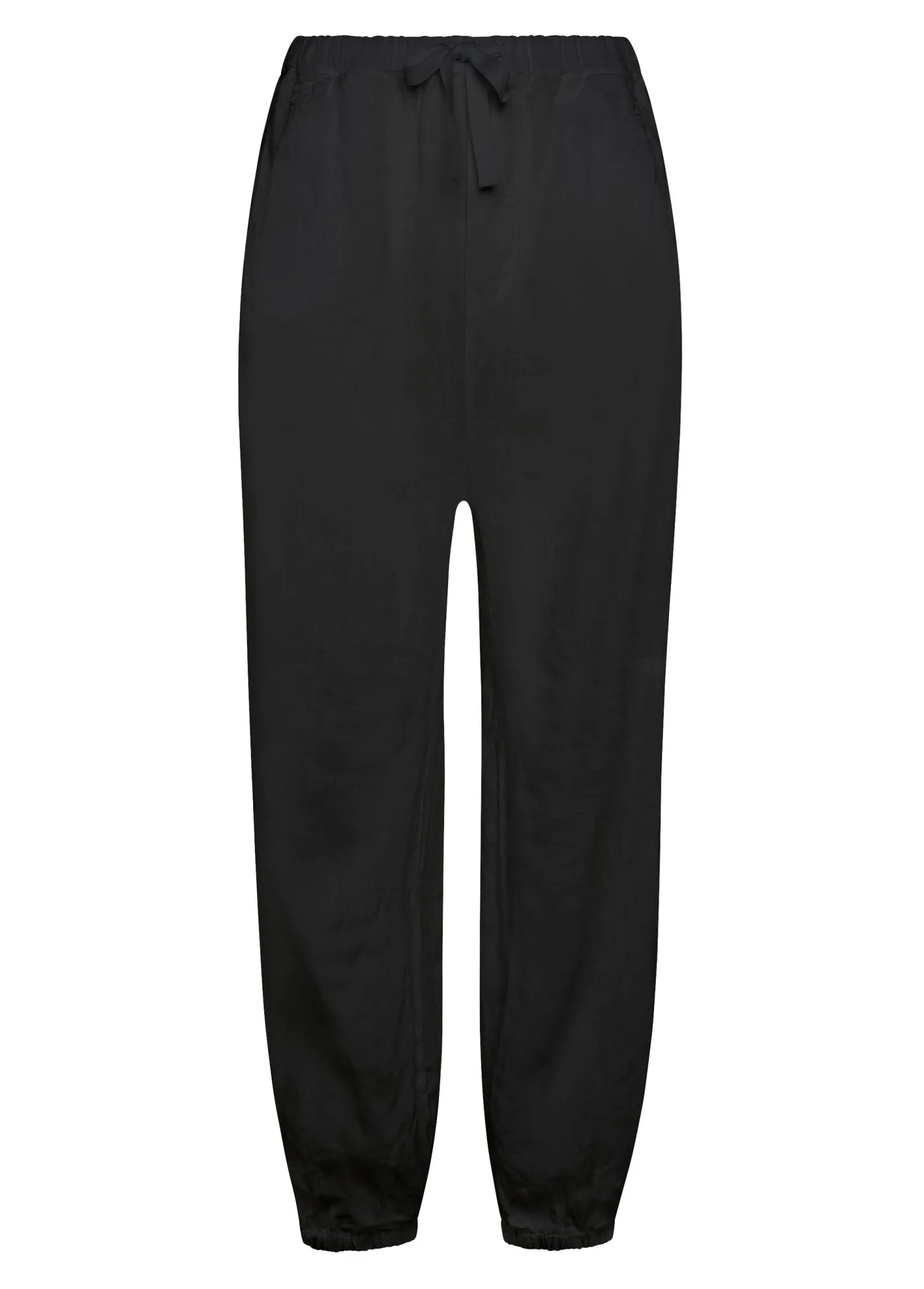 DEHA Pantaloni*Pantalone Jogger In Lino Nero