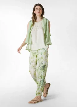 DEHA Pantaloni*Pantalone Jogger In Raso Stampato Verde