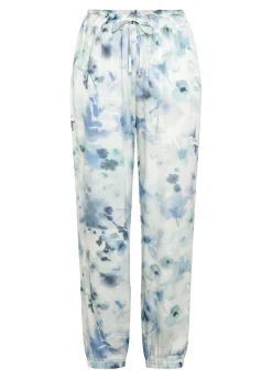DEHA Pantaloni*Pantalone Jogger In Raso Stampato Blu