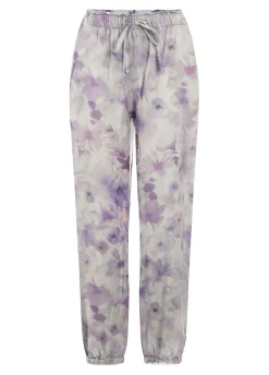 DEHA Pantaloni*Pantalone Jogger In Raso Stampato Viola