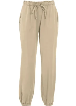 DEHA Pantaloni*Pantalone Jogger In Twill Tencel Beige