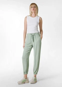 DEHA Pantaloni*Pantalone Jogger In Viscosa Crepe Verde