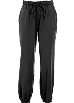 DEHA Pantaloni*Pantalone Jogger In Viscosa Crepe Nero