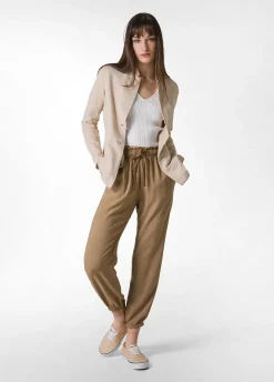 DEHA Pantaloni*Pantalone Jogger In Viscosa Crepe Marrone