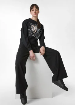 DEHA Pantaloni*Pantalone Magnum Leggero In Jersey Nero
