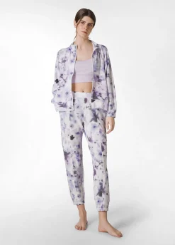 DEHA Pantaloni*Pantalone Morbido Misto Viscosa Stampato Viola
