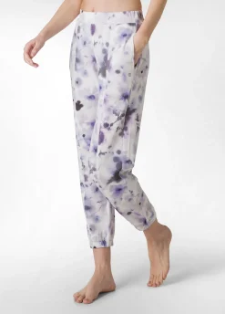 DEHA Pantaloni*Pantalone Morbido Misto Viscosa Stampato Viola