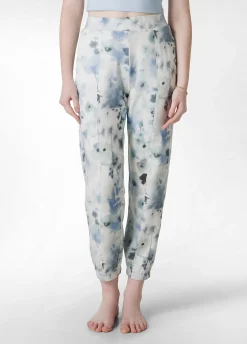 DEHA Pantaloni*Pantalone Morbido Misto Viscosa Stampato Blu