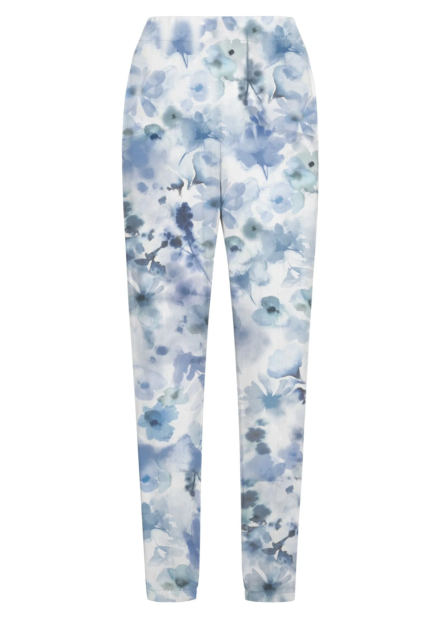 DEHA Pantaloni*Pantalone Morbido Misto Viscosa Stampato Blu