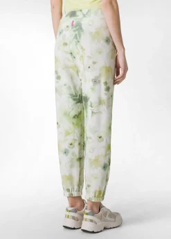 DEHA Pantaloni*Pantalone Morbido Misto Viscosa Stampato Verde