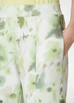 DEHA Pantaloni*Pantalone Morbido Misto Viscosa Stampato Verde