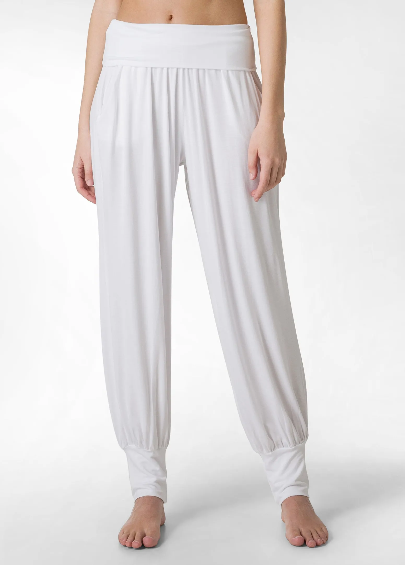 DEHA Pantaloni*Pantalone Odalisca In Viscosa Bianco