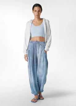 DEHA Pantaloni*Pantalone Relaxed In Twill Effetto Batik Blu
