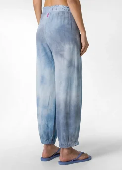 DEHA Pantaloni*Pantalone Relaxed In Twill Effetto Batik Blu