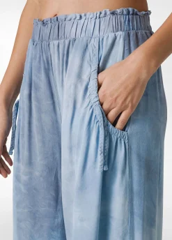 DEHA Pantaloni*Pantalone Relaxed In Twill Effetto Batik Blu