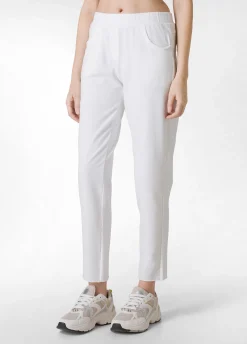 DEHA Pantaloni*Pantalone Slim Fit In Felpa Leggera Bianco